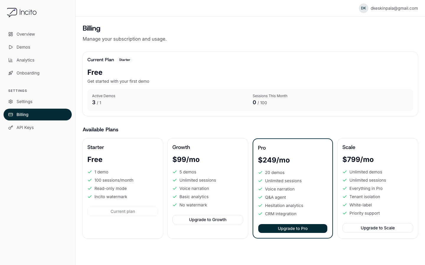 Incito Sovereign - Full plan management with enterprise controls